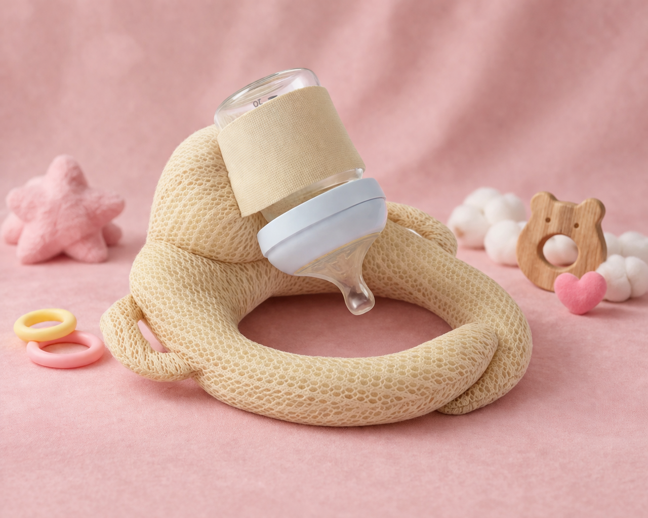 Babys Lying-down Feeding Bottle Holder And Multi-functional Pillow For Infants